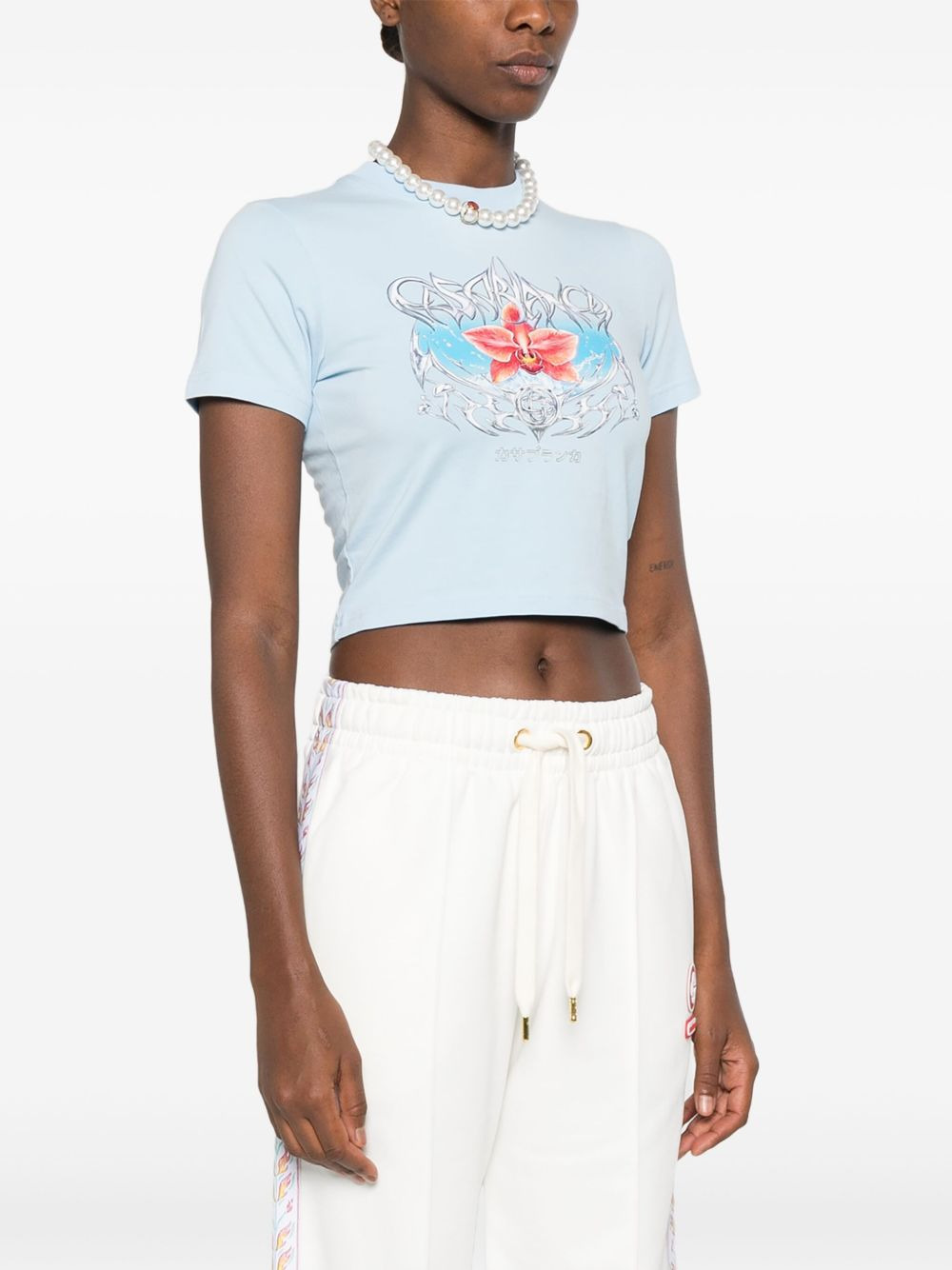Blades orchid-print cotton T-shirt - 3