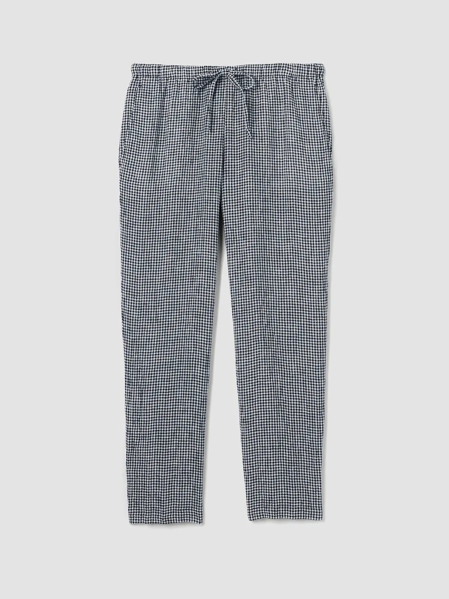Puckered Organic Linen Tapered Pant - 1