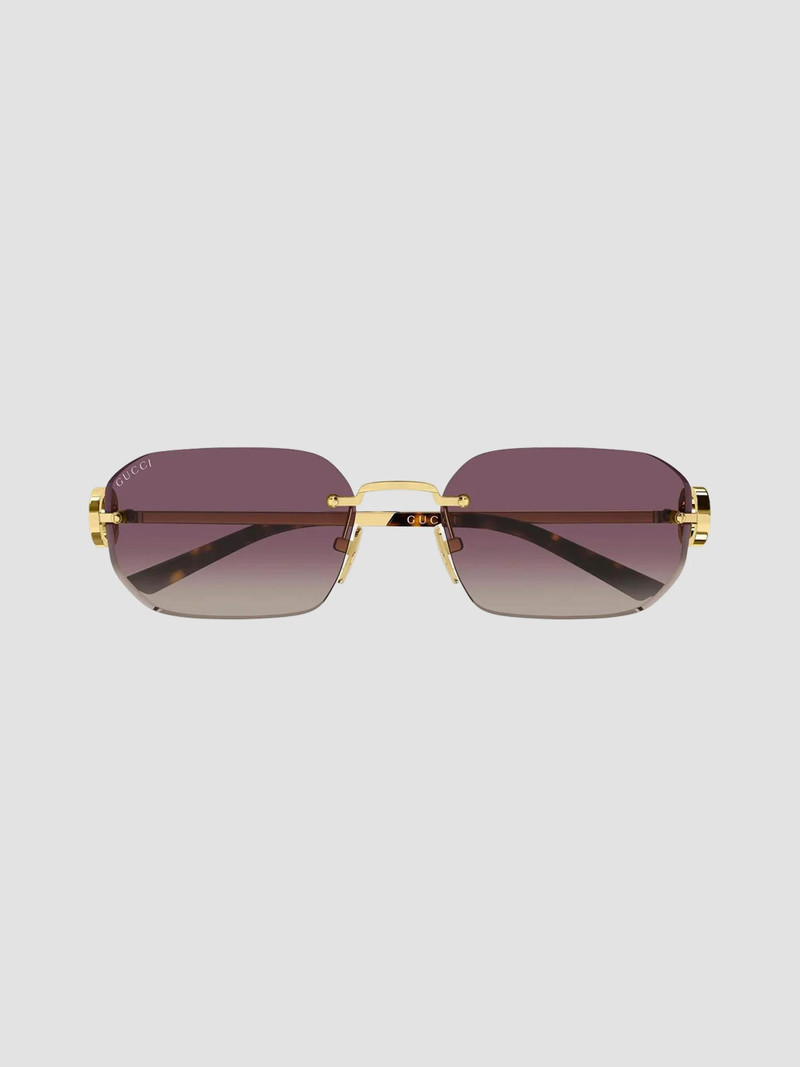 Women's Interlocking G GG Evolution 57MM Rectangular Sunglasses - Gold - 1