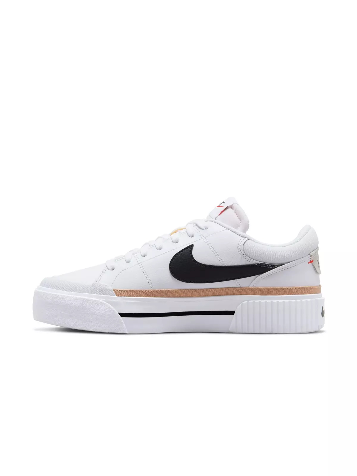 Court Legacy Lift "White/Black/Hemp/Team Orange" Women's Shoe - 3