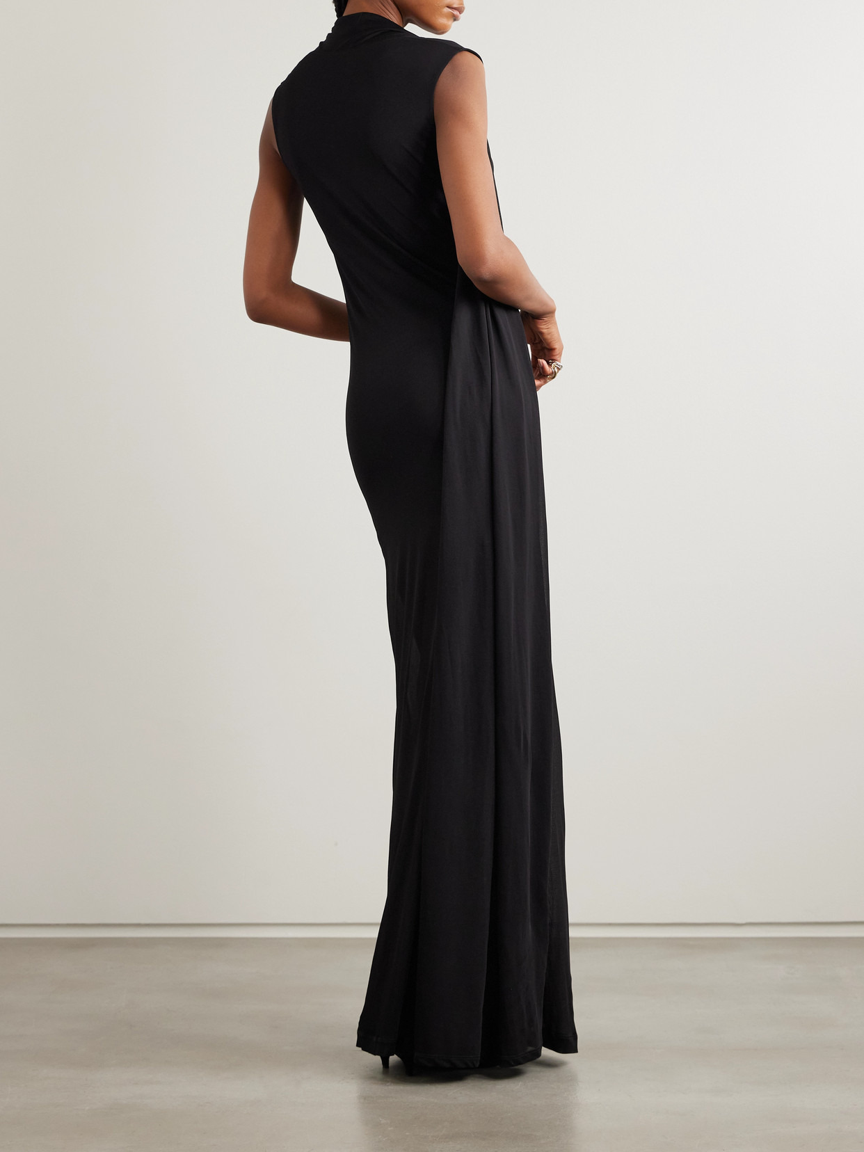 Draped Layered Jersey Maxi Dress - 3