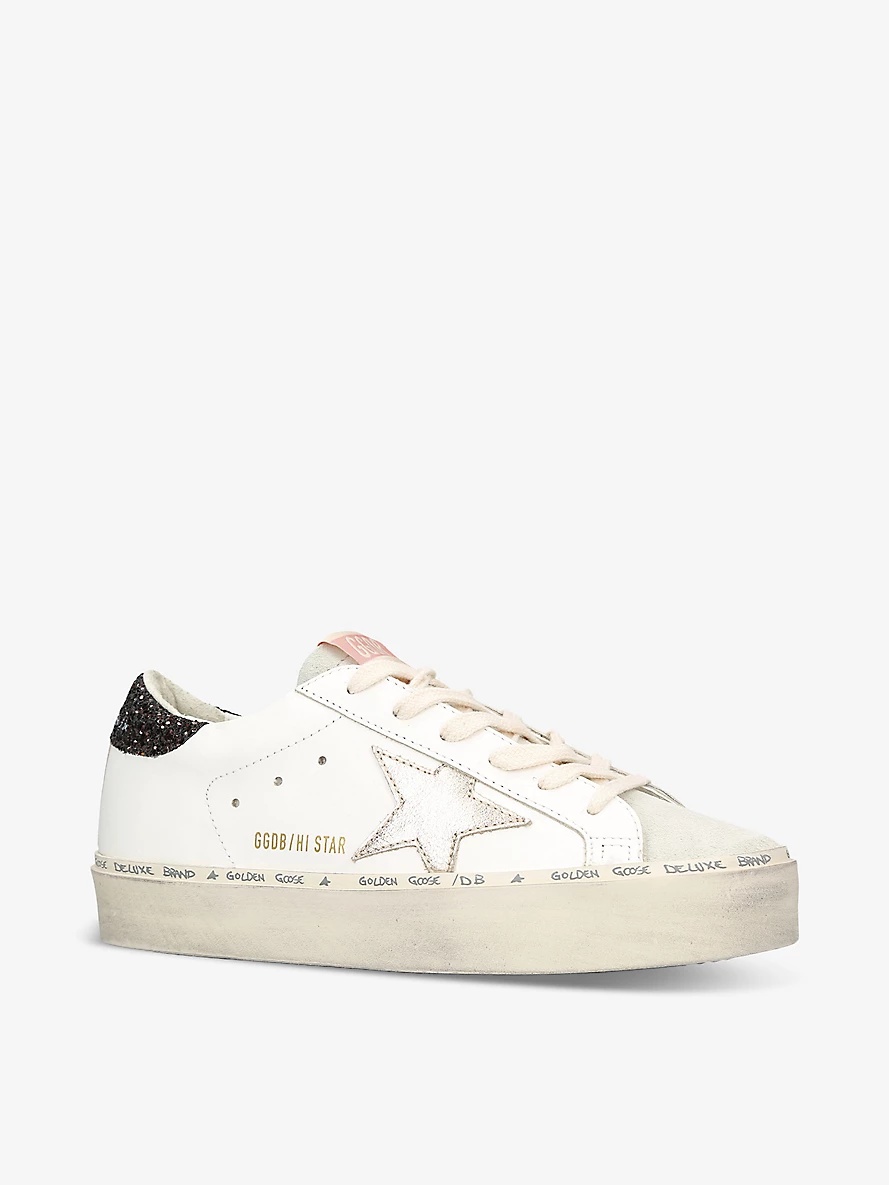 Hi Star 11271 glitter-embellished leather low-top trainers - 3