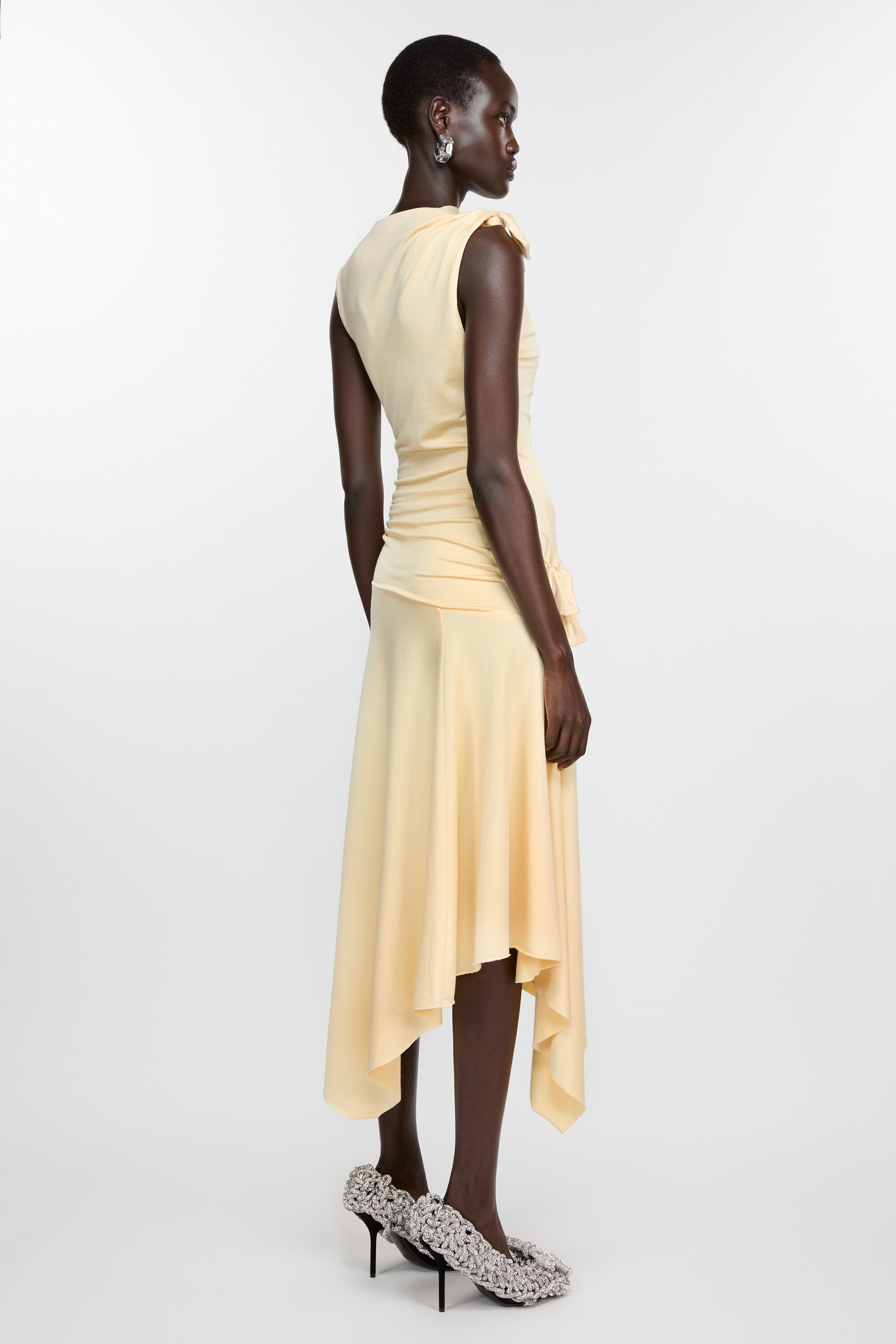 Tie-up dress - Soft yellow - 3
