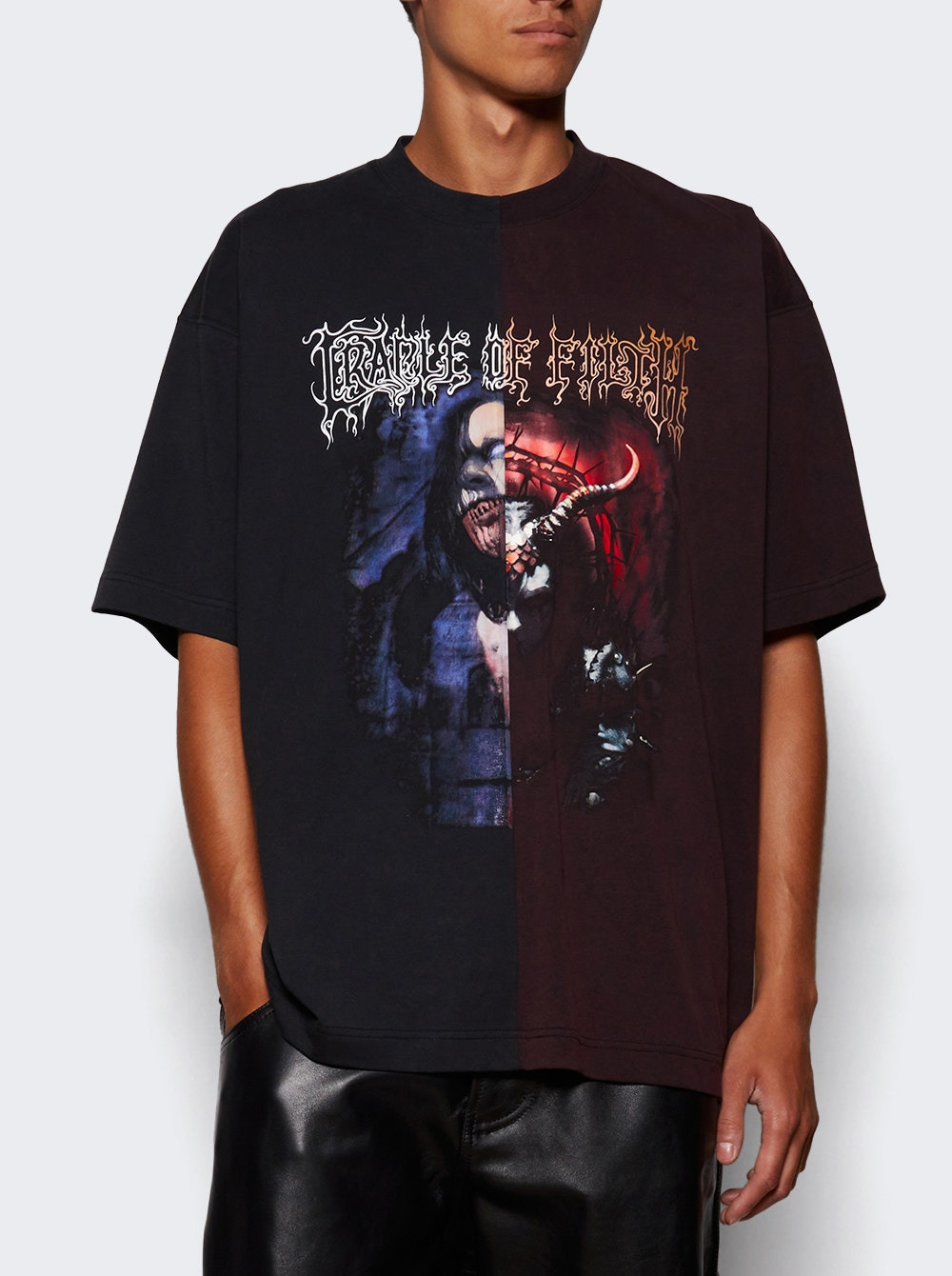 Cut-up Oversized Tee Black And Red - 2