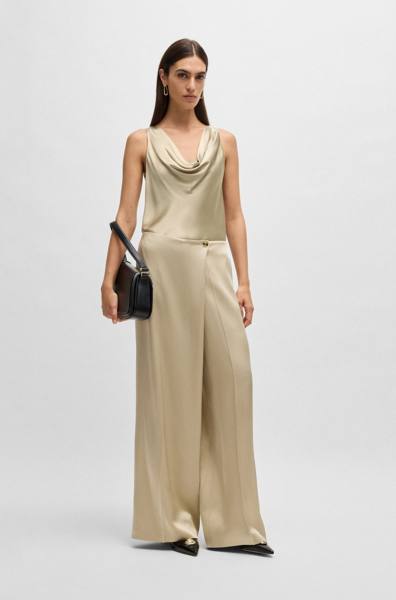 BOSS SATIN RELAXED-FIT BLOUSE WITH COWL NECKLINE outlook