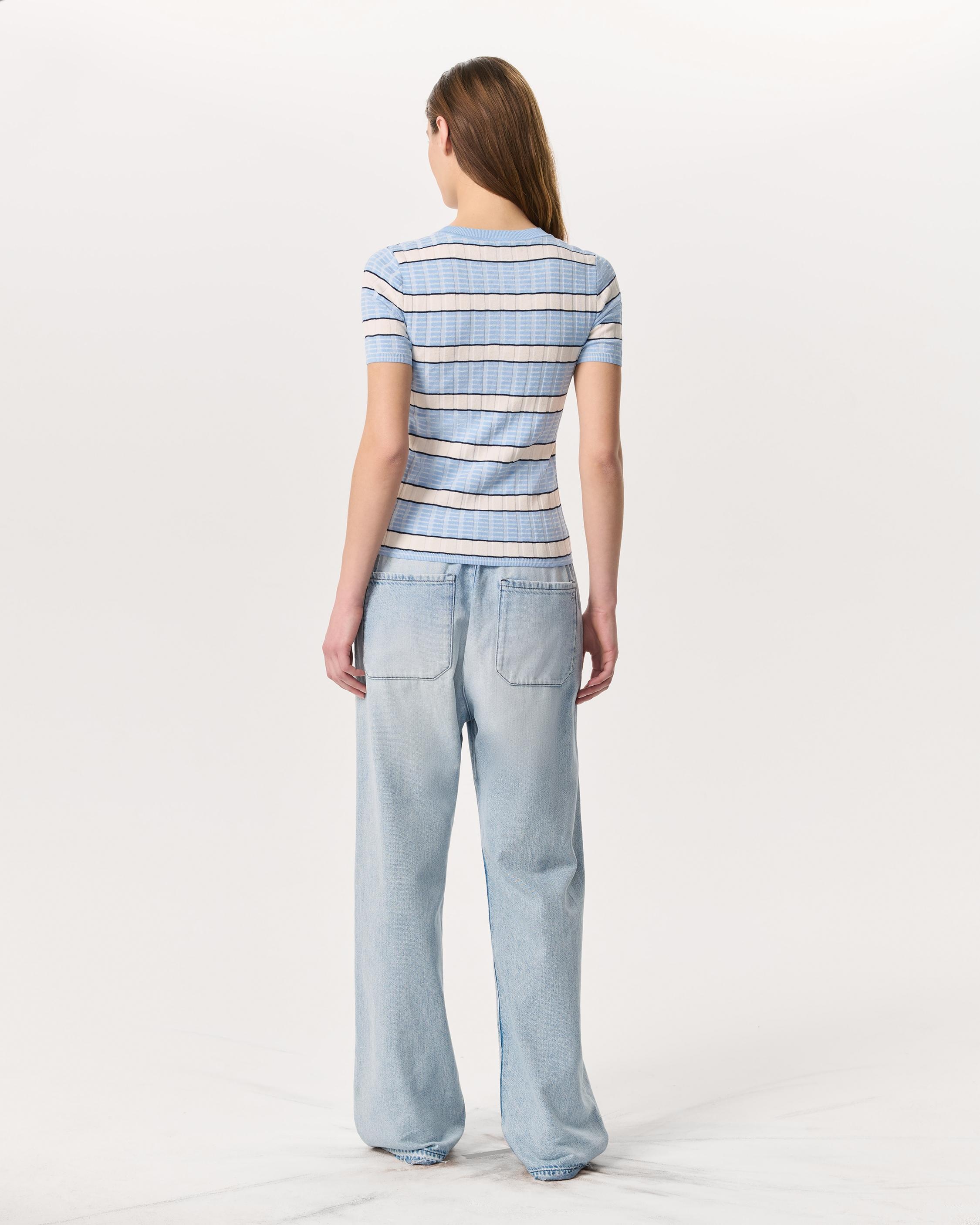 Eloise Striped Short-Sleeve Sweater - 5