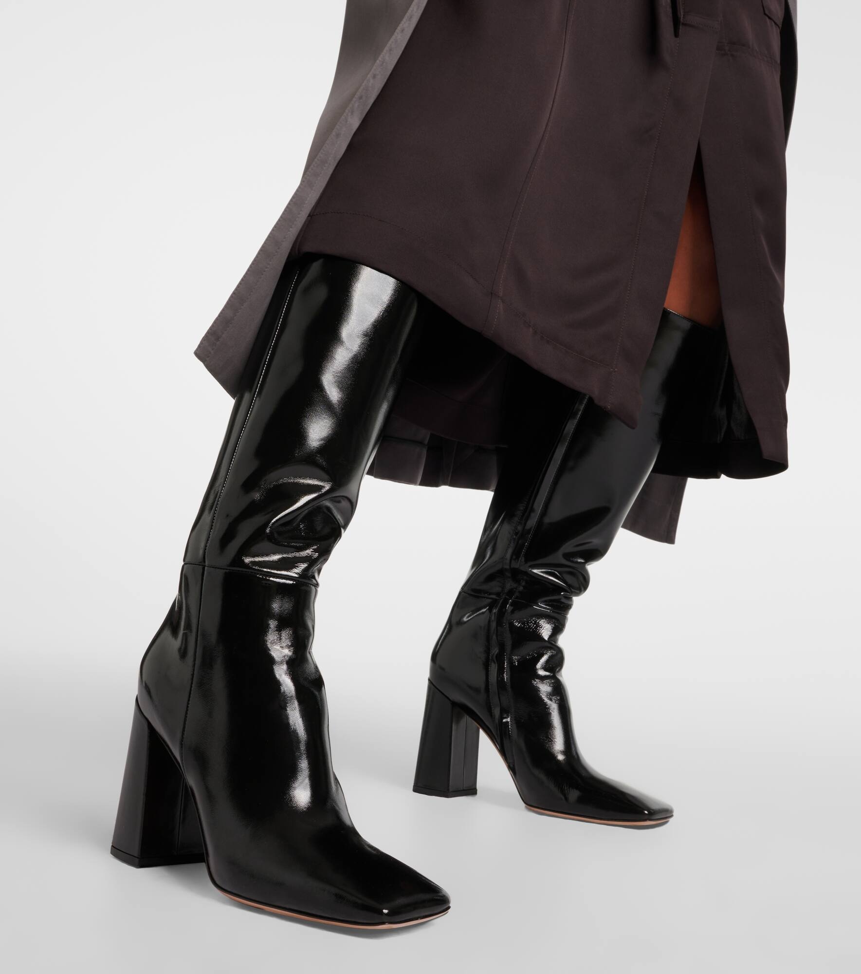 95 patent leather knee-high boots - 4