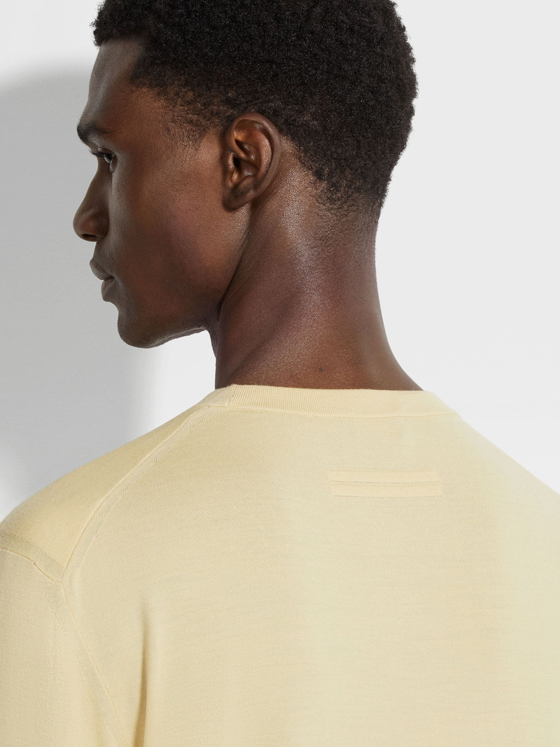 ZEGNA PASTEL YELLOW VELLUS AUREUM CREWNECK outlook