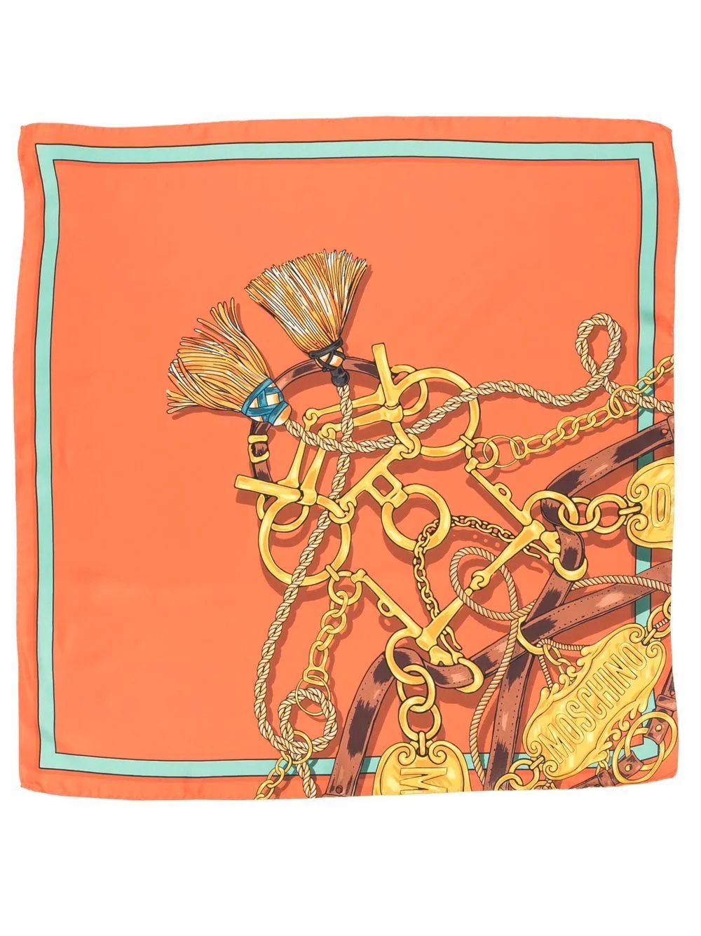 graphic print silk scarf - 3