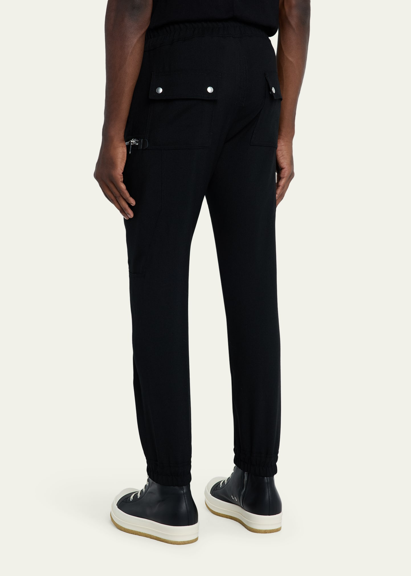 Men's Zipped Wool Drawstring Pants - 3