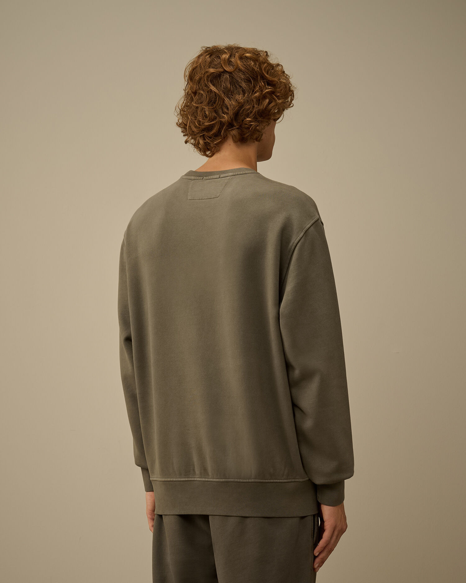 Brushed and Emerized Diagonal Fleece Crewneck Logo Sweatshirt - 4