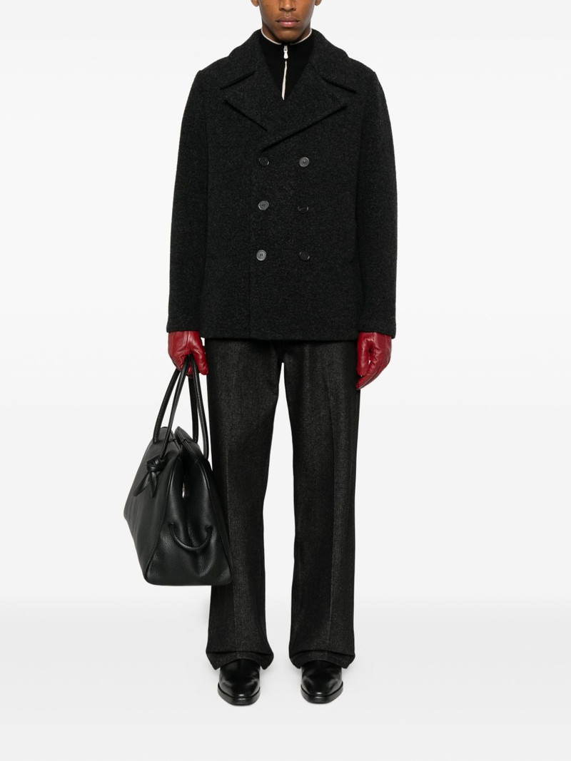 Harris Wharf London double-breasted wool peacoat outlook