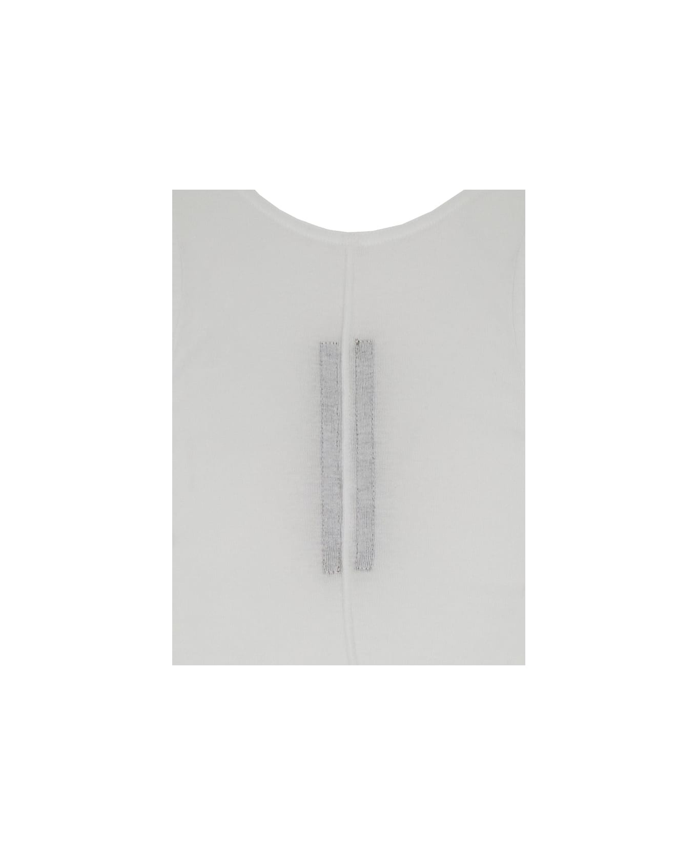 White Racerback Top With Oversize Band In Cotton Man - 3