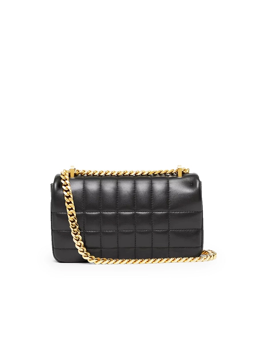 Quilted Leather Mini Lola Bag in Black - 7