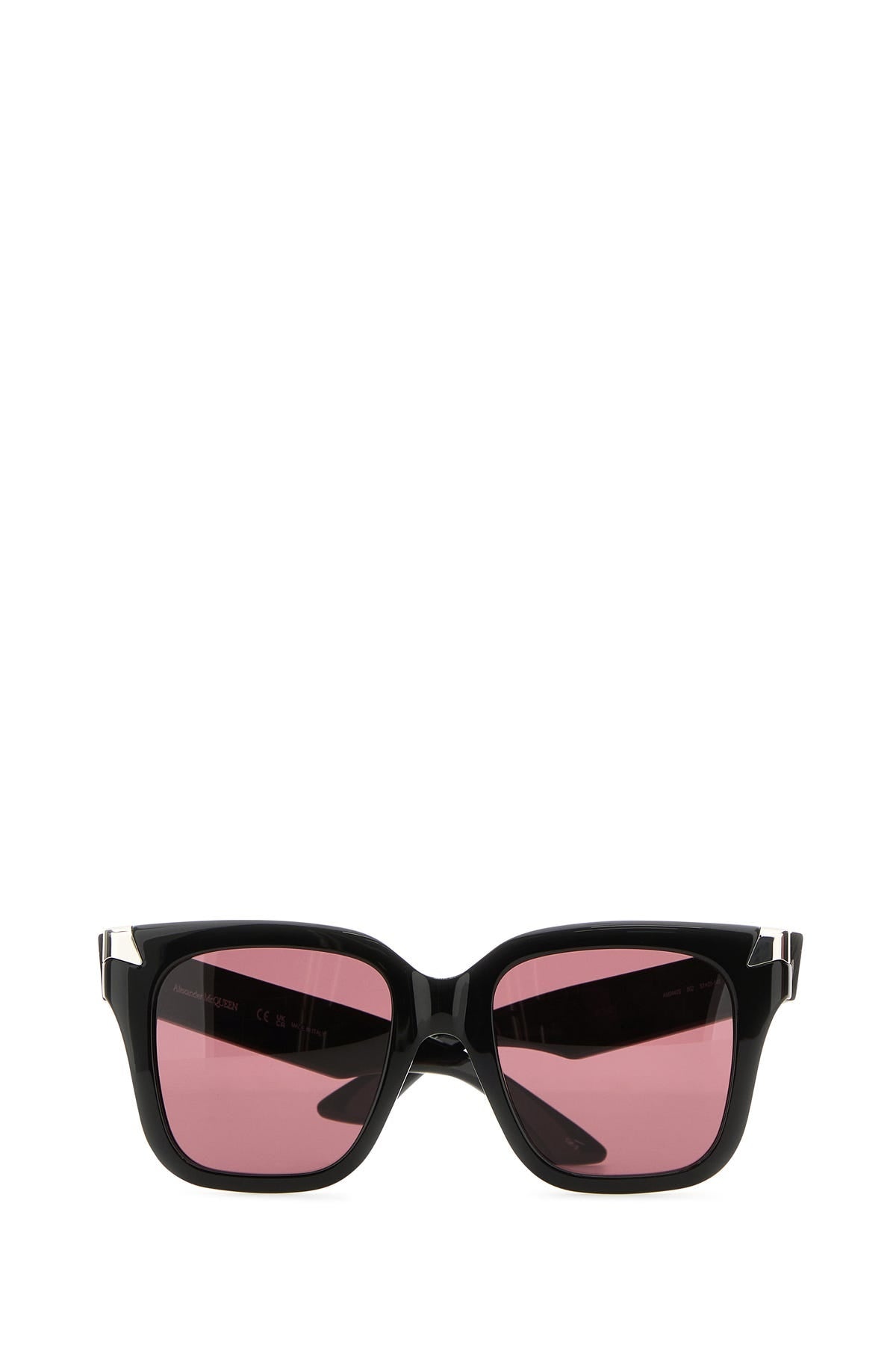 【送料&関税込】Alexander McQueen Black Acetate Punk Rivet S Women's Punk Rivet Oversize Sunglasses in Black | McQueen CA
