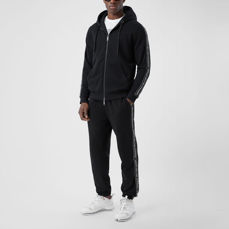Burberry FW20 Logo Cotton hooded Zipper Sports Tops Black 80295271 - 5
