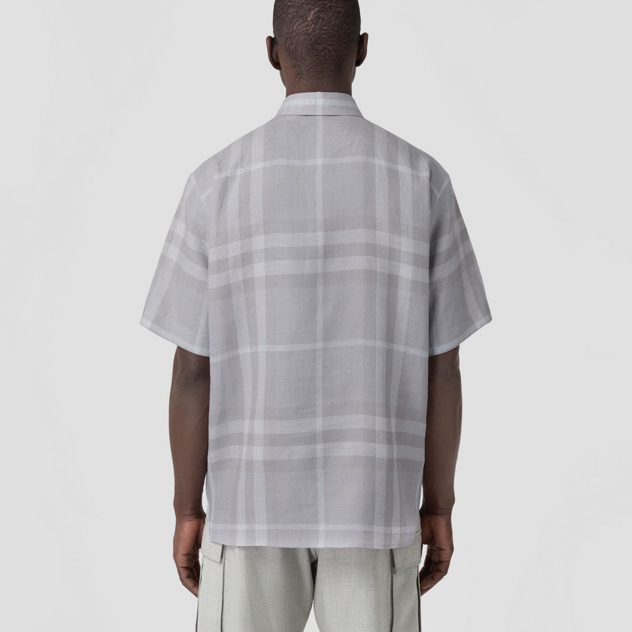 Short-sleeve Check Linen Shirt - 4