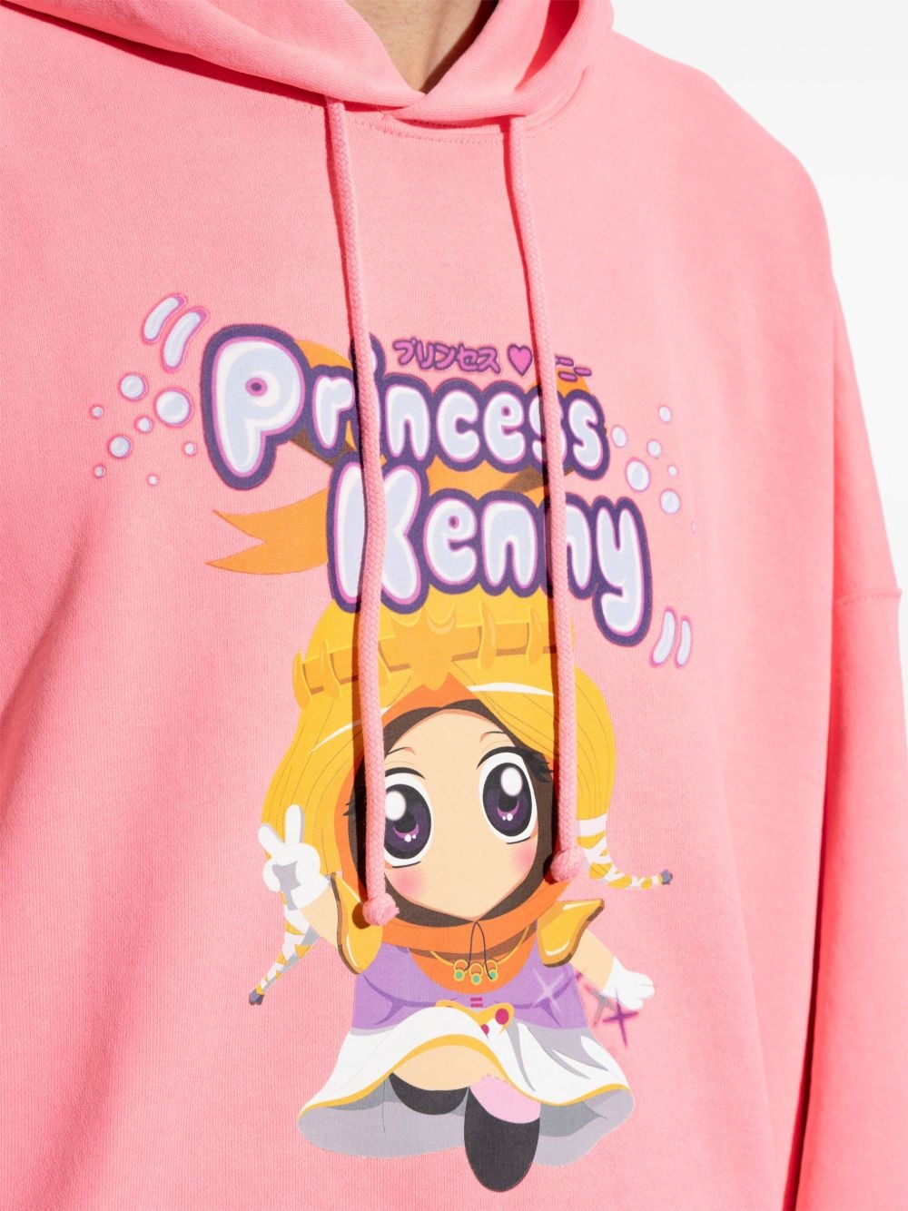 VETEMENTS♡ PRINCESS KENNY CROPPED BOXY HOODIE VETEMENTS Pink 'Princess Kenny' Cropped Boxy Hoodie | ssense