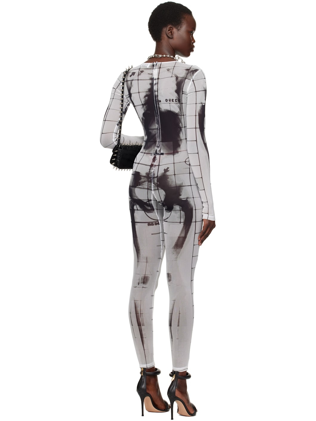 White & Black 'The Squeletor' Jumpsuit - 3