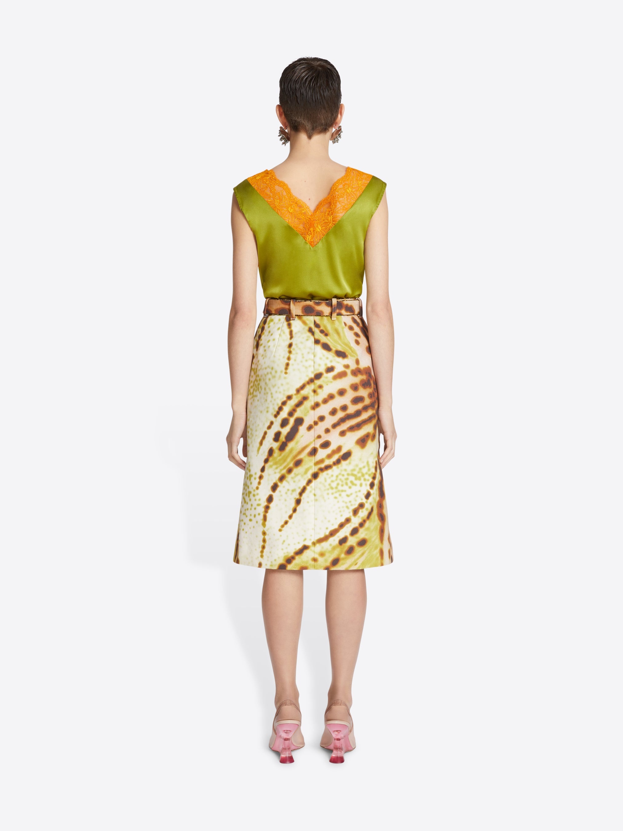 PRINTED BELTED SKIRT - 4