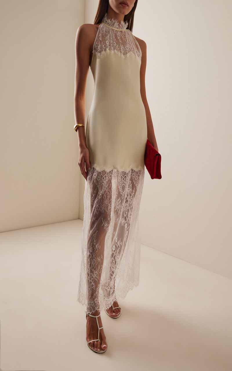 THIRD FORM Poetry Lace Drawn in Maxi Dress yellow outlook