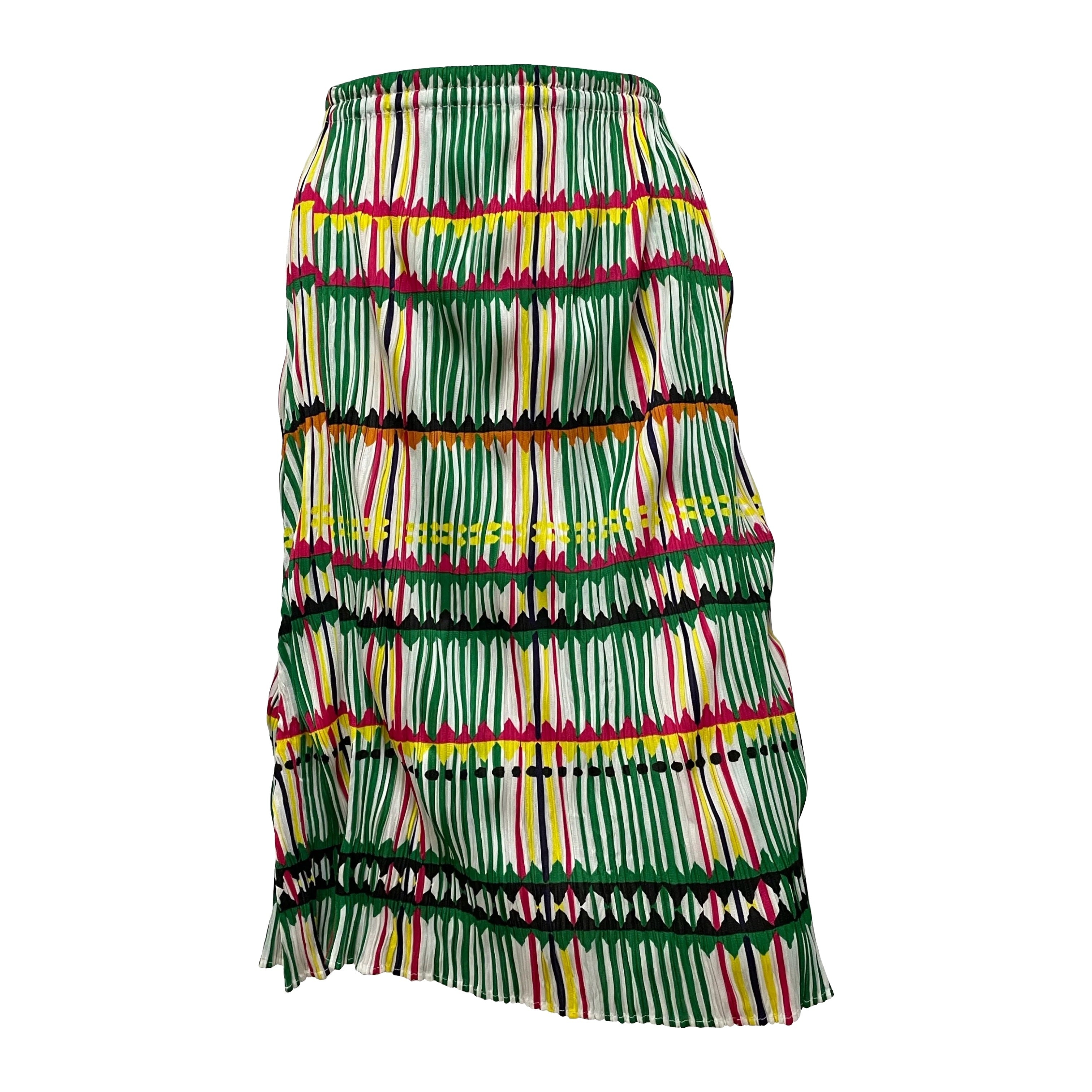 PLEATS PLEASE ISSEY MIYAKE Spring Summer 2002 Pleated Checkered Midi Skirt - 1