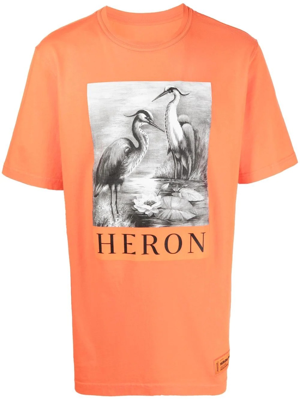 Heron print crew neck T-shirt - 1