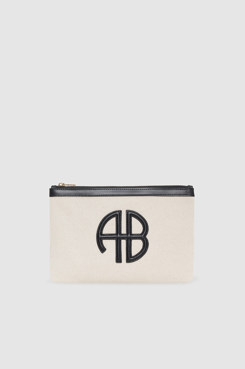 Lili Pouch - Natural Canvas With Black 1