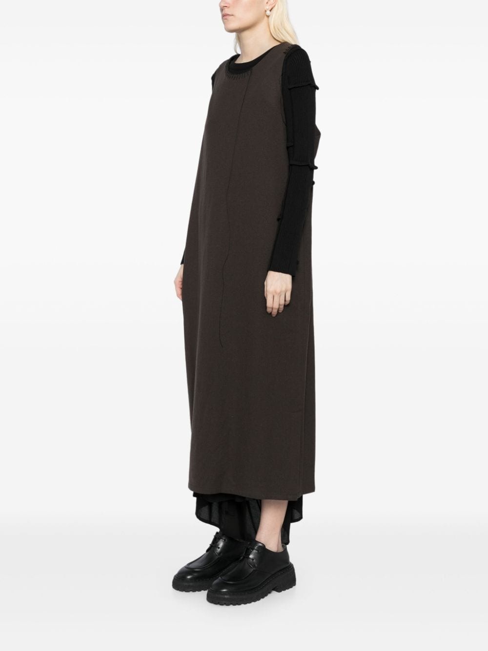 tonal-stitched dress - 3