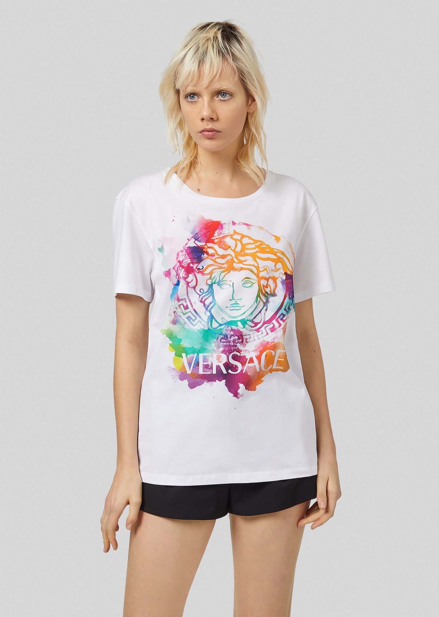 Watercolor Medusa Motif T-Shirt - 3