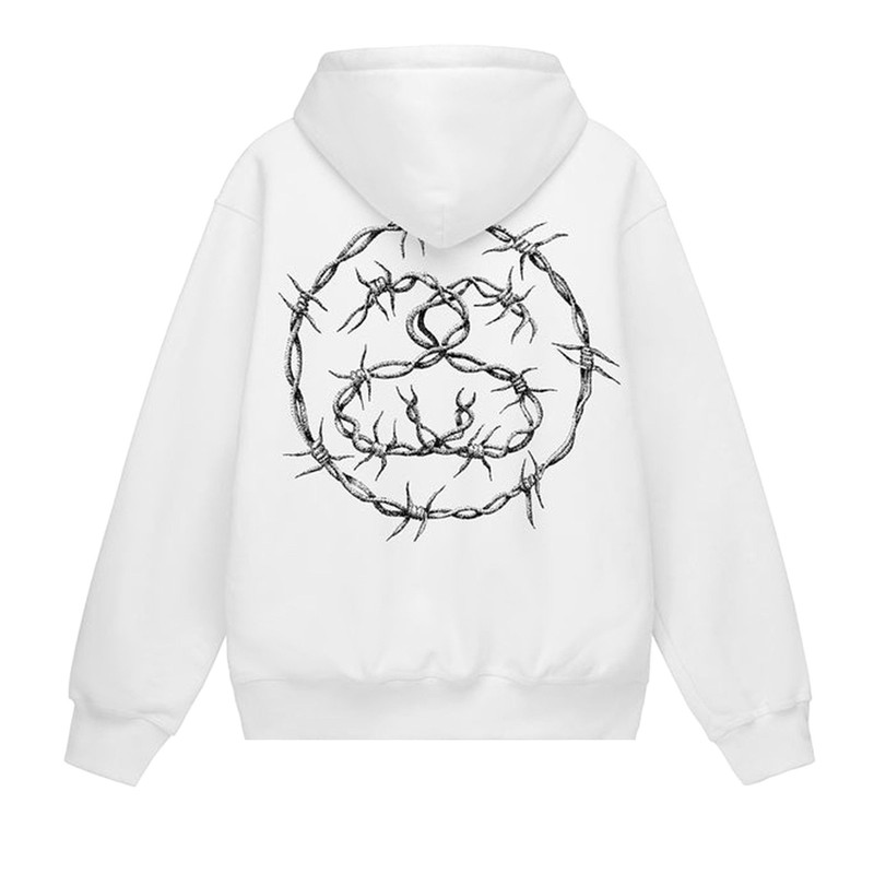 Stüssy Stussy Barb Hoodie 'White' outlook