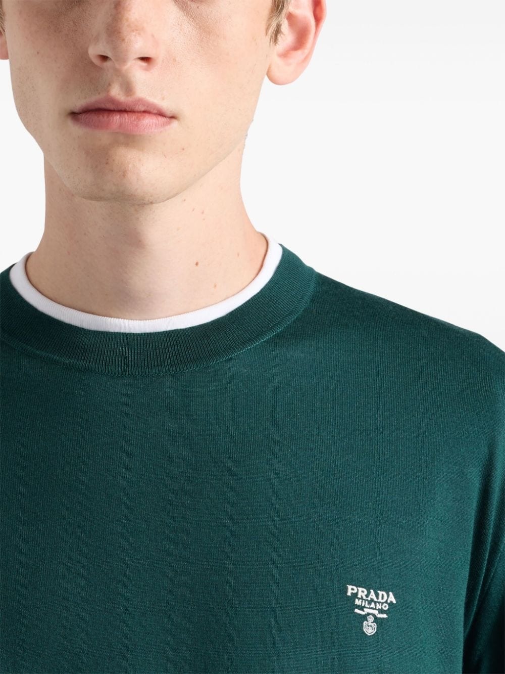 logo-embroidered wool jumper - 5