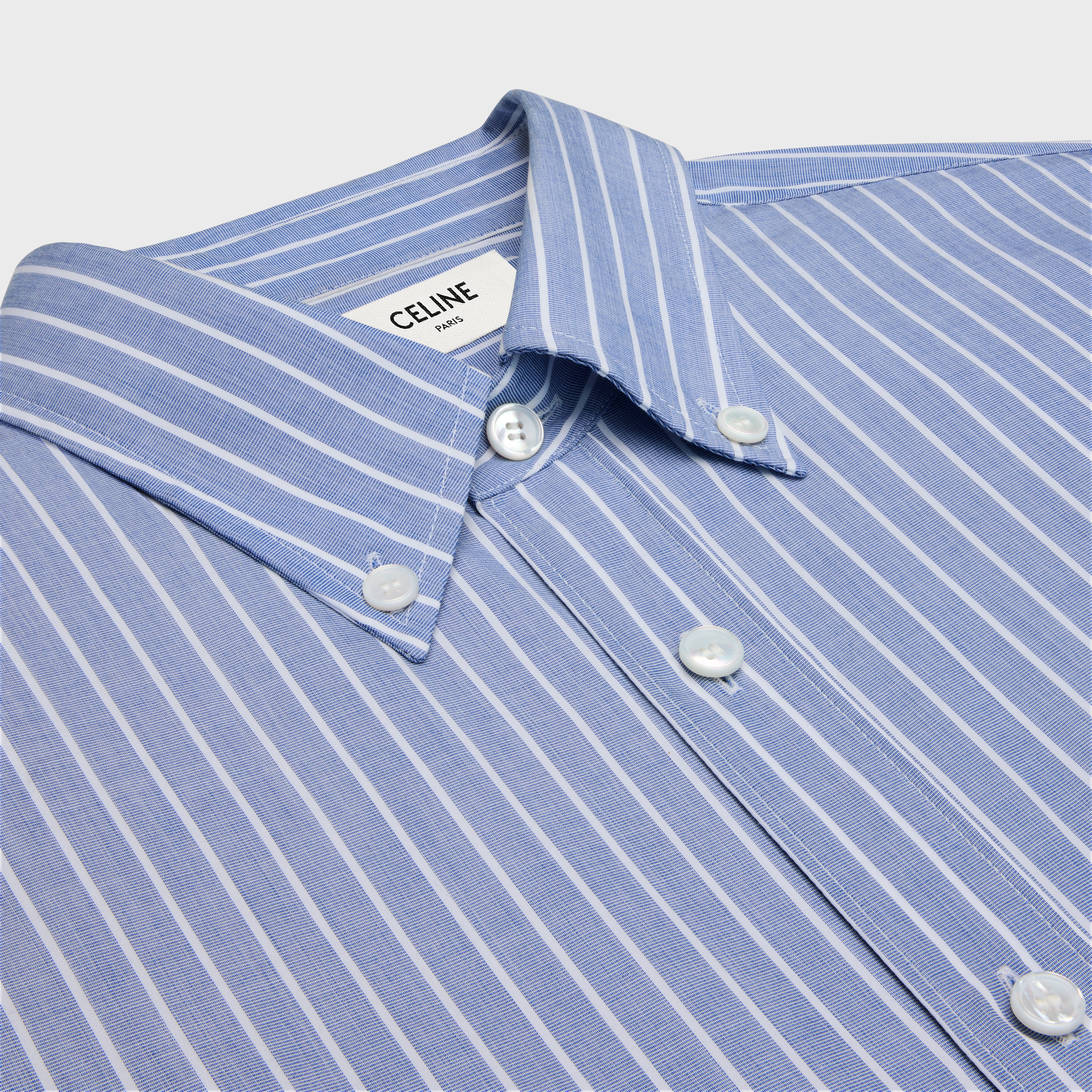 striped cambridge shirt in chambray cotton - 3