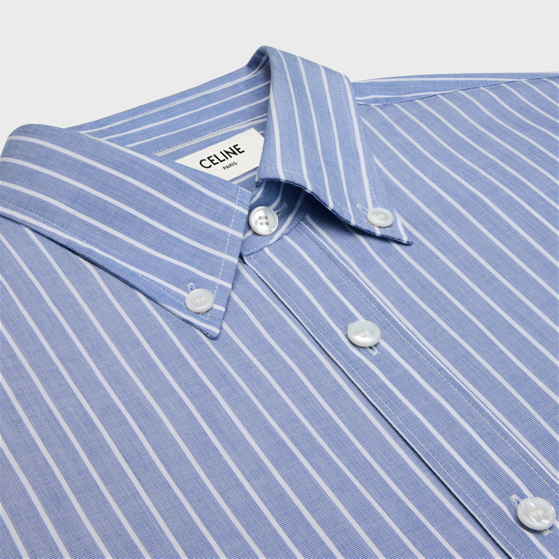 striped cambridge shirt in chambray cotton 3