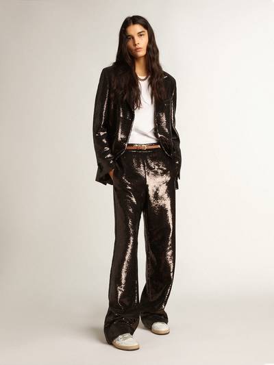 Golden Goose Gray single-breasted blazer with all-over sequins outlook