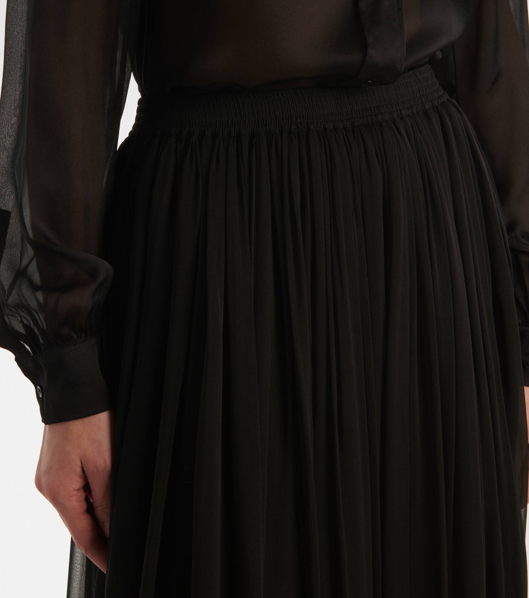 Ruffled silk maxi skirt - 4
