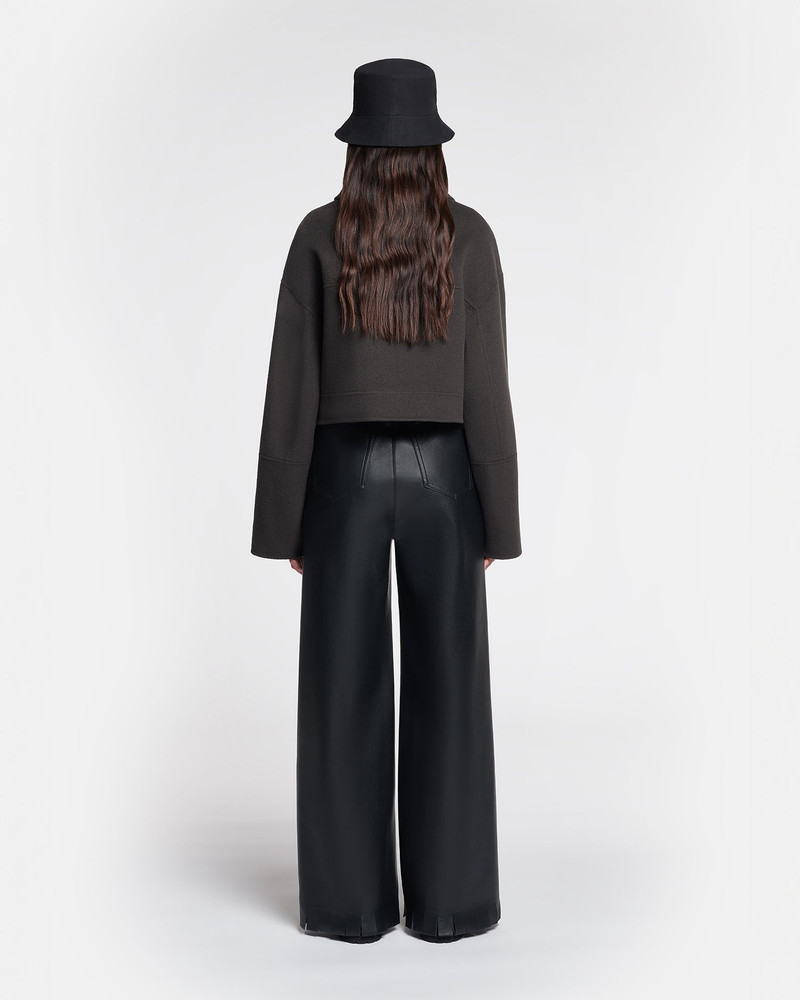 Cropped Double Wool And Silk Jacket 5