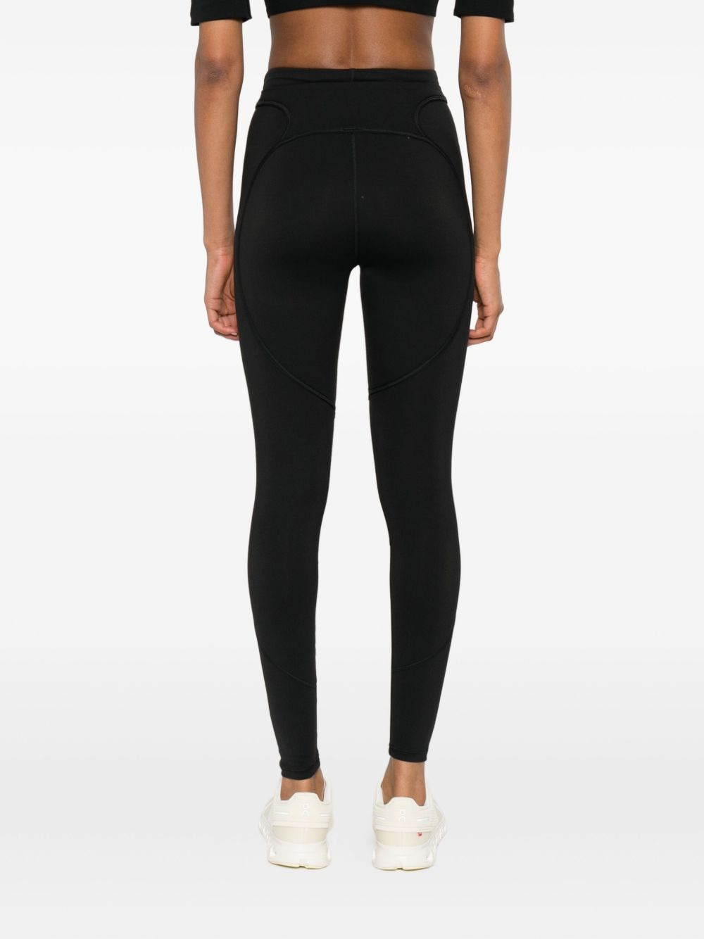panelled logo leggings - 4