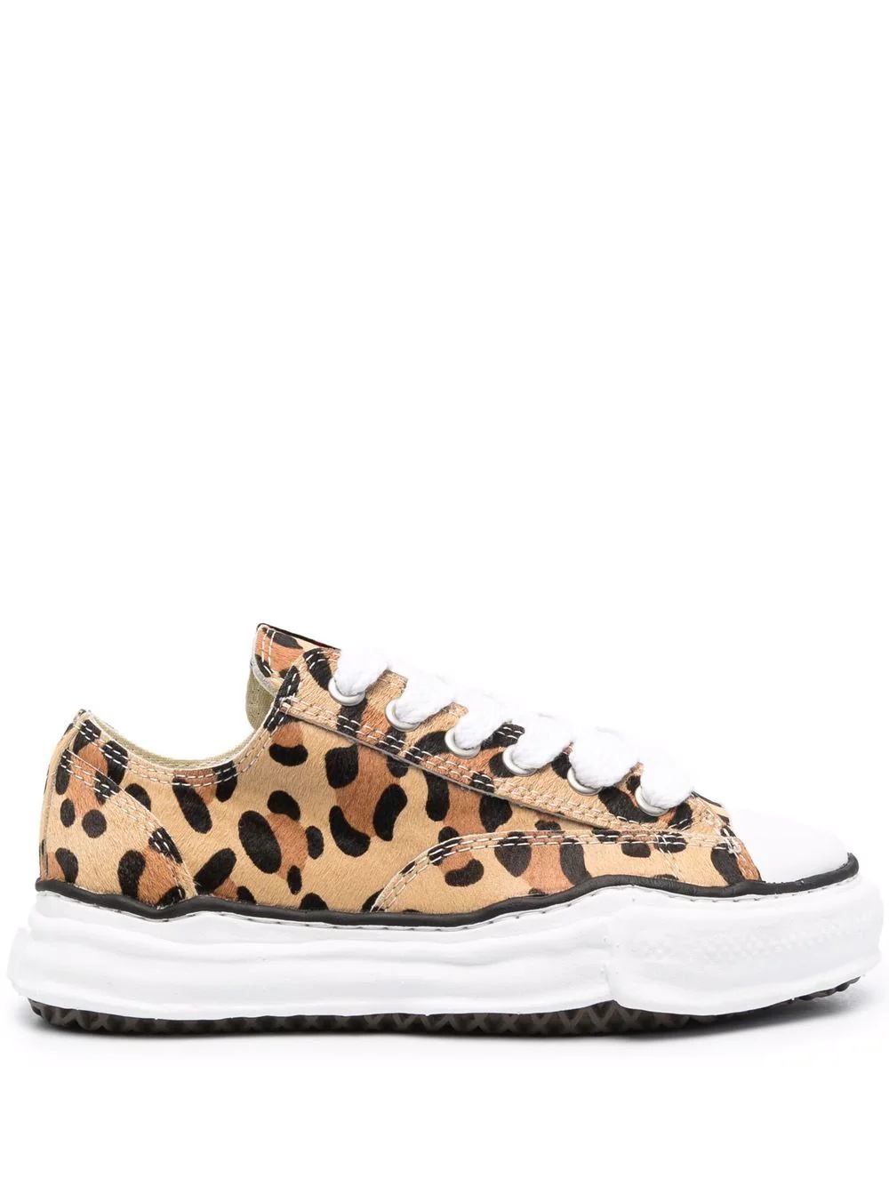 leopard-print lace-up sneakers - 1