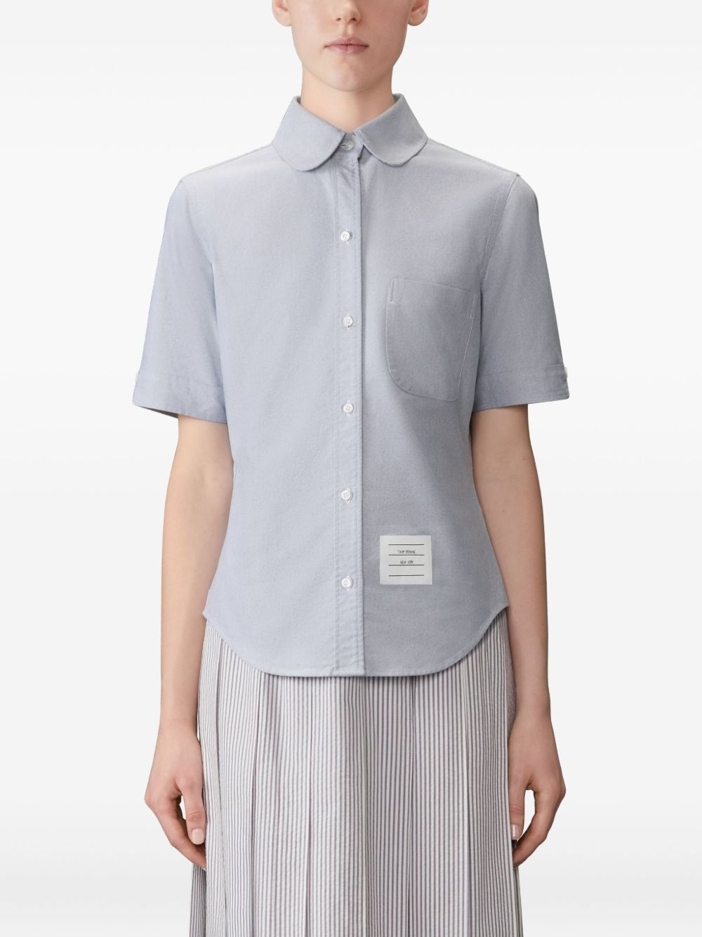 round-collar short-sleeve shirt - 4