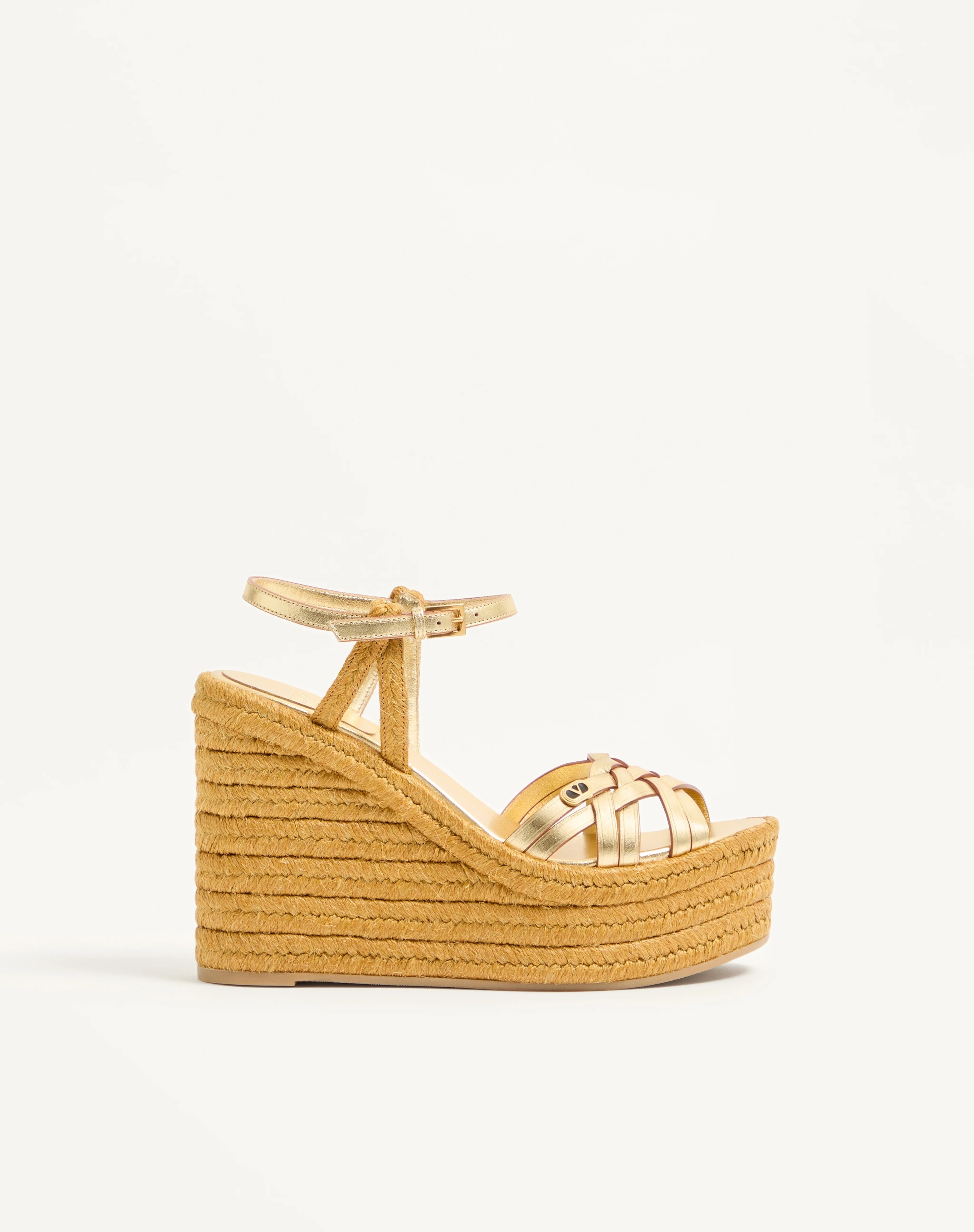 BRIBRI WEDGE SANDAL IN LAMINATED CALFSKIN 120MM - 1