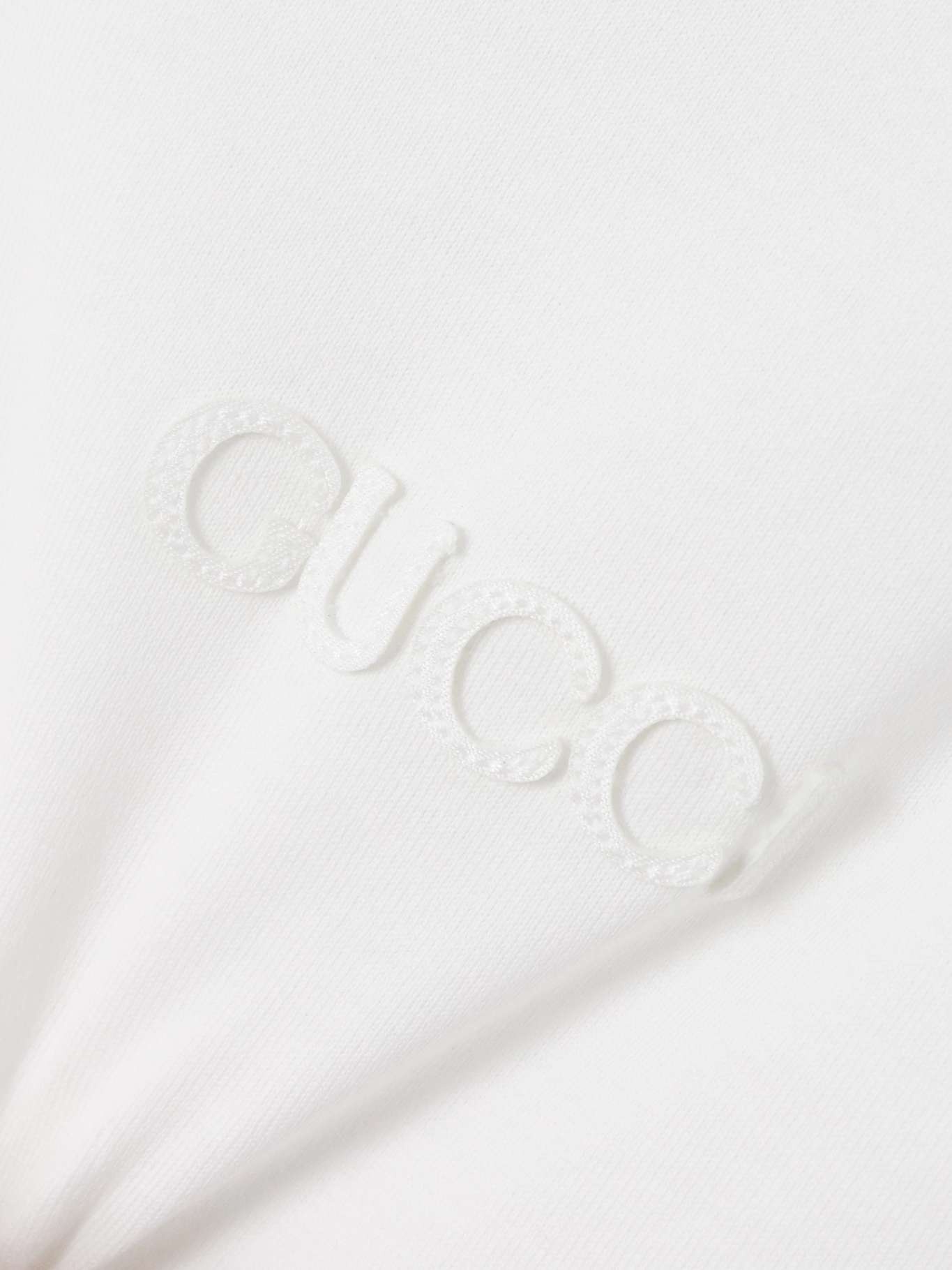 Appliquéd striped cotton-jersey T-shirt White - 4
