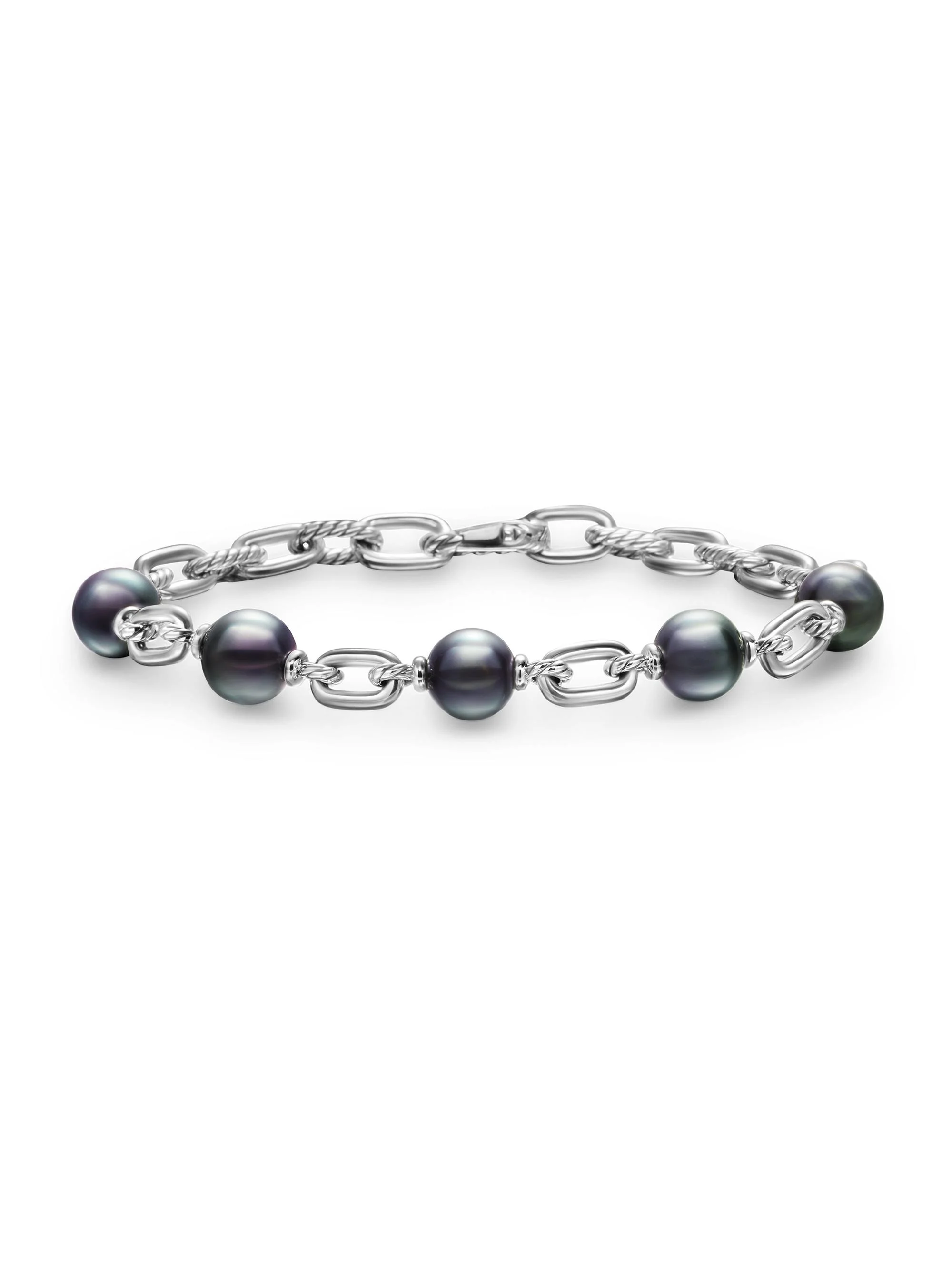 Men's DY Madison Chain Bracelet in Sterling Silver - Grey Pearl - 1