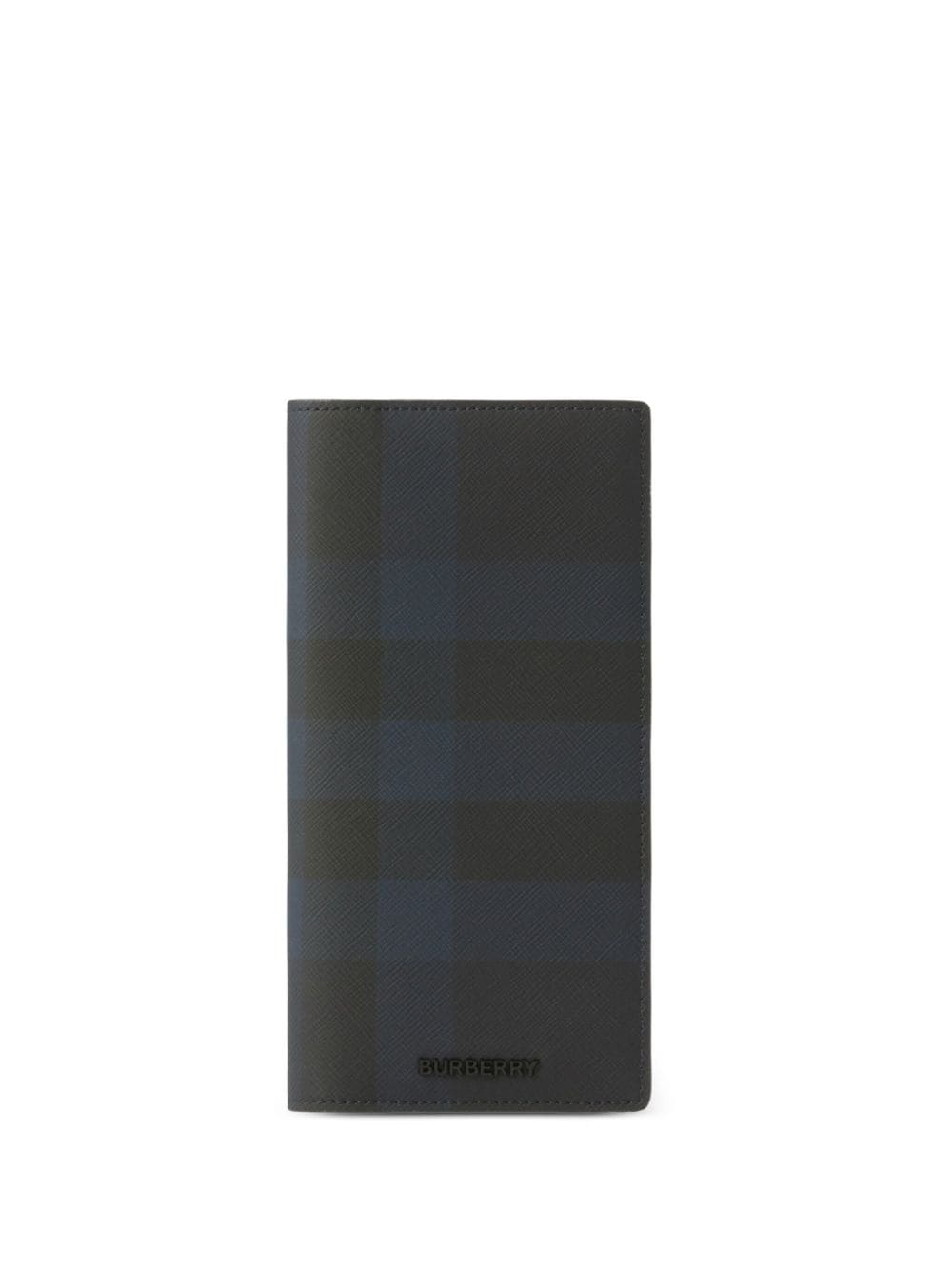 check-pattern leather wallet - 1