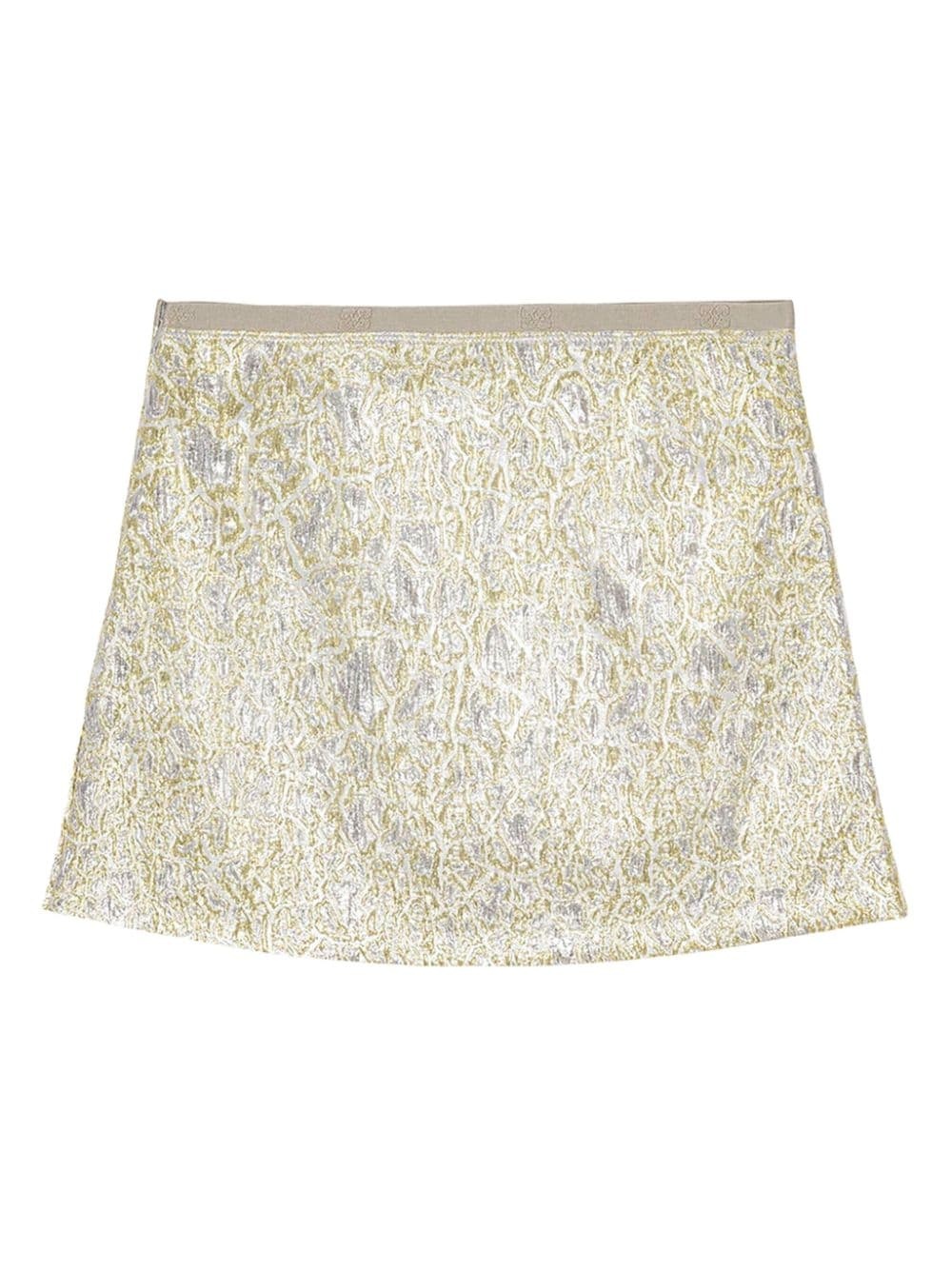 metallic cloqué mini skirt - 6