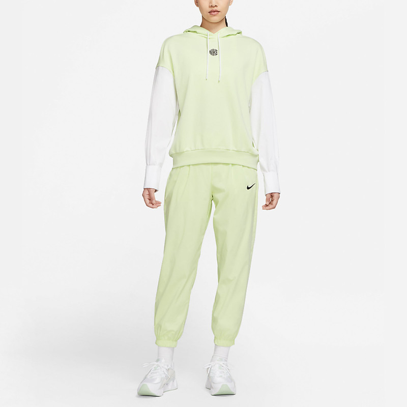 Nike (WMNS) Nike Sportswear Icon Clash Embroidery Logo Hoodie Green/Yellow DD5053-303 outlook
