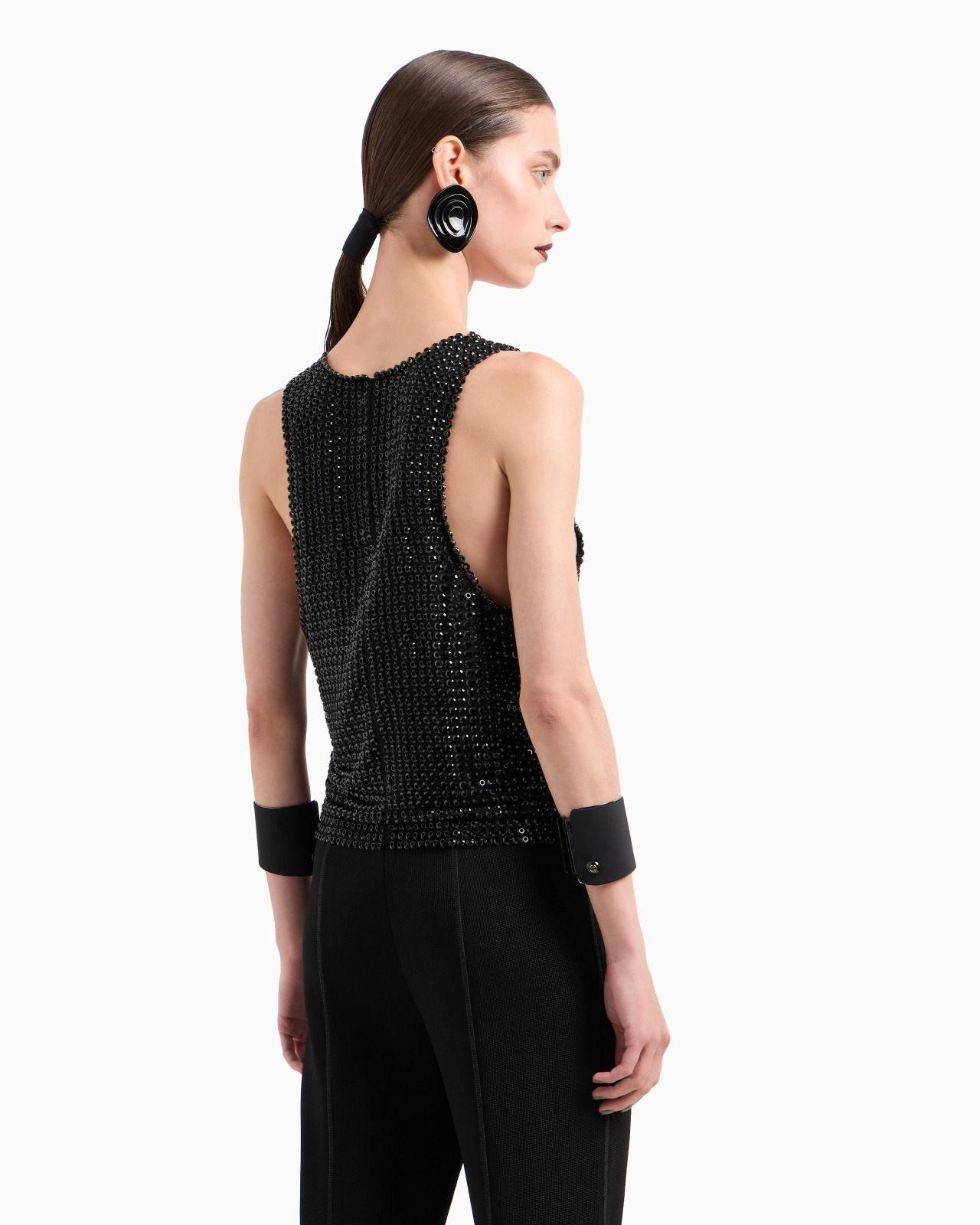 SILK SATIN GILET WITH ALL-OVER EMBROIDERY - 3