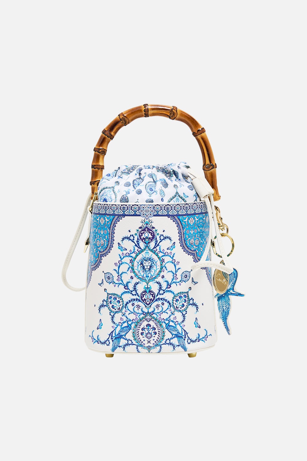 DRAWSTRING BUCKET BAG WITH KEYRING - 3
