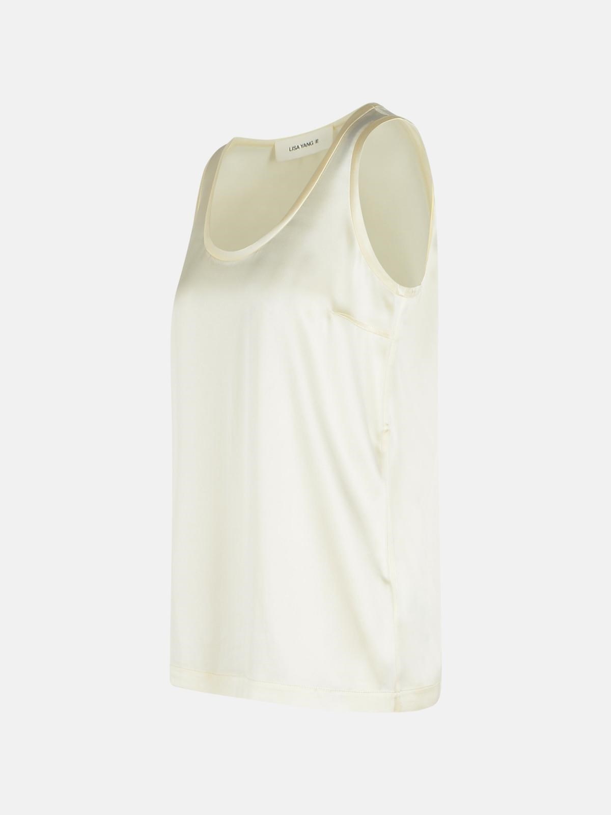 'SCOOP' IVORY SILK TANK TOP - 2