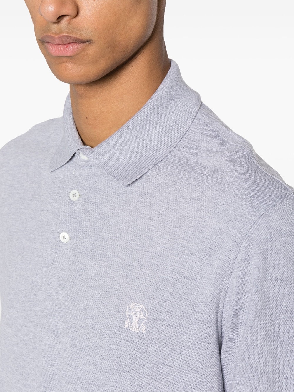 Piqué polo shirt with print - 5